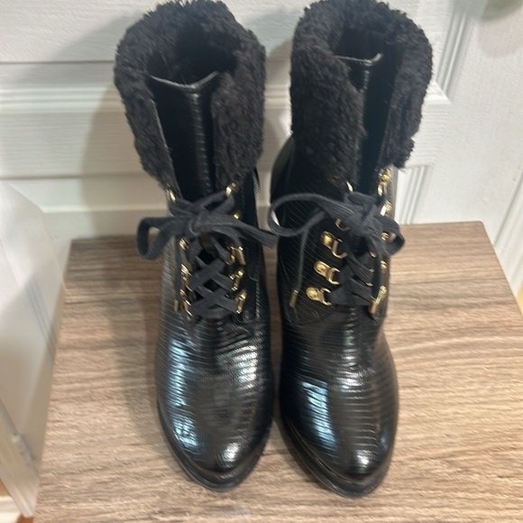 SHOEDAZZLE ANNELI PLATFORM BLOCK HEELS BOOTI LACE UP IN SIZE 10 - Picture 10 of 10